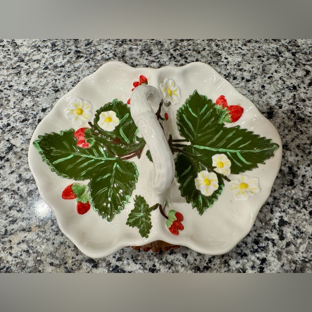 Hand Painted Handled Strawberry Tray